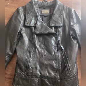Mackage Black Leather Motorcycle Jacket Coat Lamb Leather Size M Medium